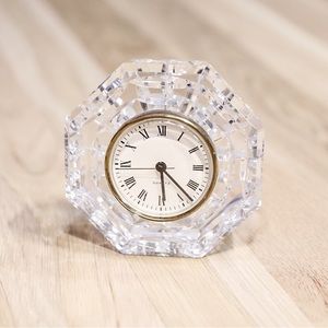Vintage Waterford octagon crystal desk clock